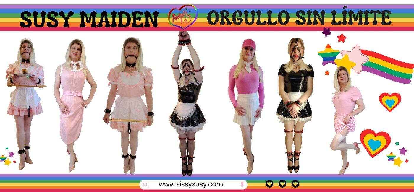 Sissy Susy Maiden luciendo su orgullo sissy en el Día Internacional del Orgullo LGBT 2025